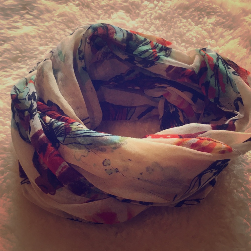 Watercolor butterfly print infinity scarf